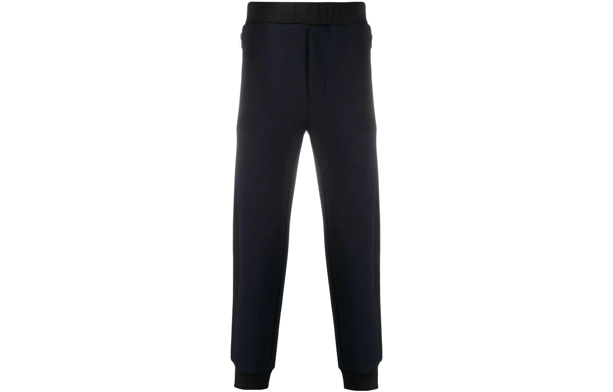 PRADA Knitted Sweatpants Men's Black Moderate Cuffed Pants