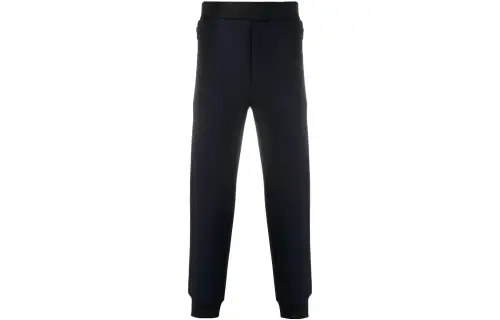 PRADA Knitted Sweatpants Men's Black Moderate Cuffed Pants