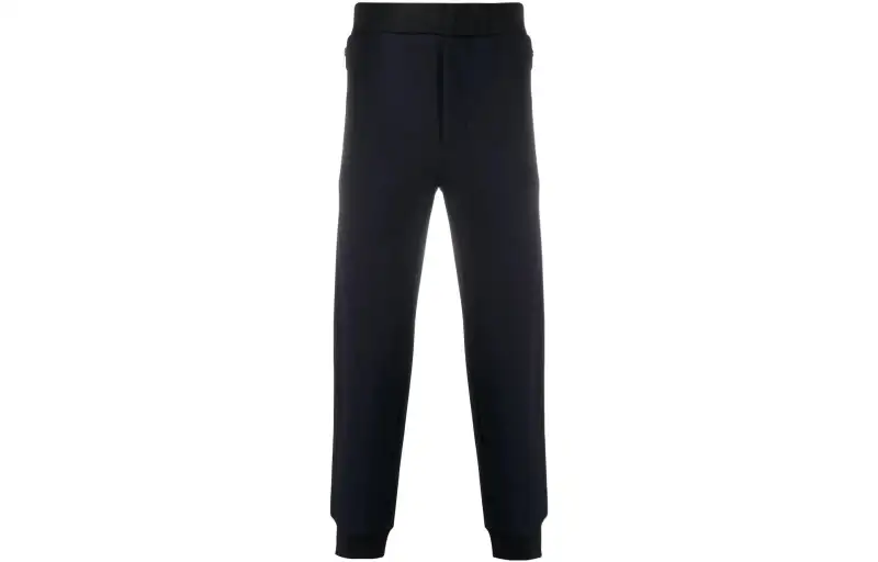 PRADA Knitted Sweatpants Men's Black Moderate Cuffed Pants