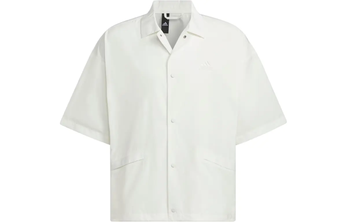 Adidas Short Sleeve Coach Jacket Jackets & Coats Men's Jade White