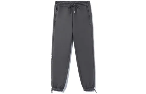 Li Ning Basketball Collection Elastic Cuff Fleece Lined Thermal Loose Fit Knitted Sweatpants Men's Road Gray