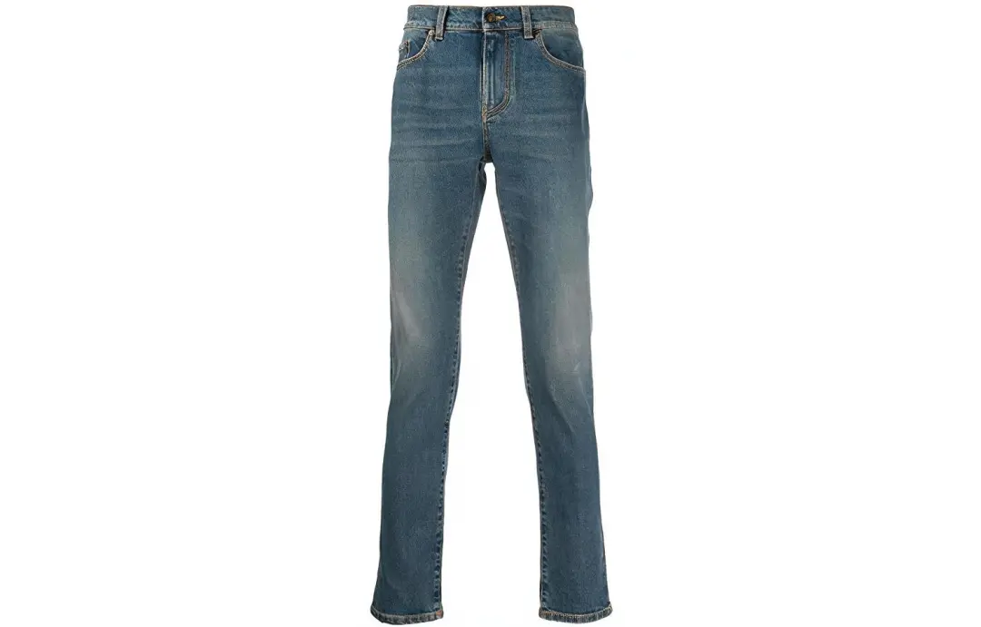 SAINT LAURENT Jeans Men's Blue Moderate Straight Fit Pants
