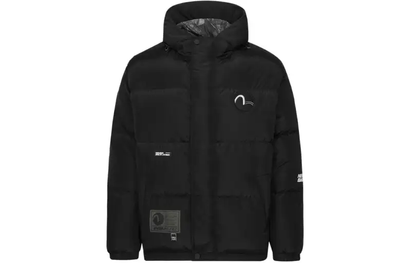 EVISU Down Jackets Unisex Black Hooded Moderate Other