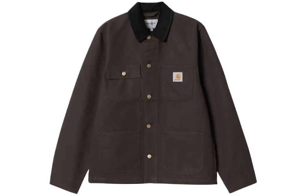 Carhartt Wip corduroy-collar button-fastening jacket