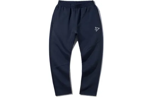 Li Ning Sports Fashion Collection Knitted Sweatpants Men's Dark Marine Blue Moderate Straight Fit Pants