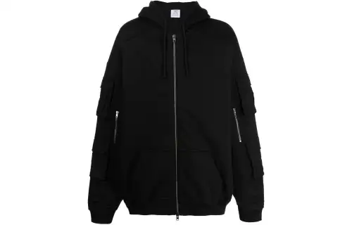 Vetements Logo-embroidered Zip-up Hooded Jacket