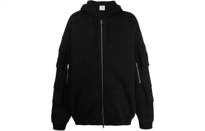 Vetements Logo-embroidered Zip-up Hooded Jacket