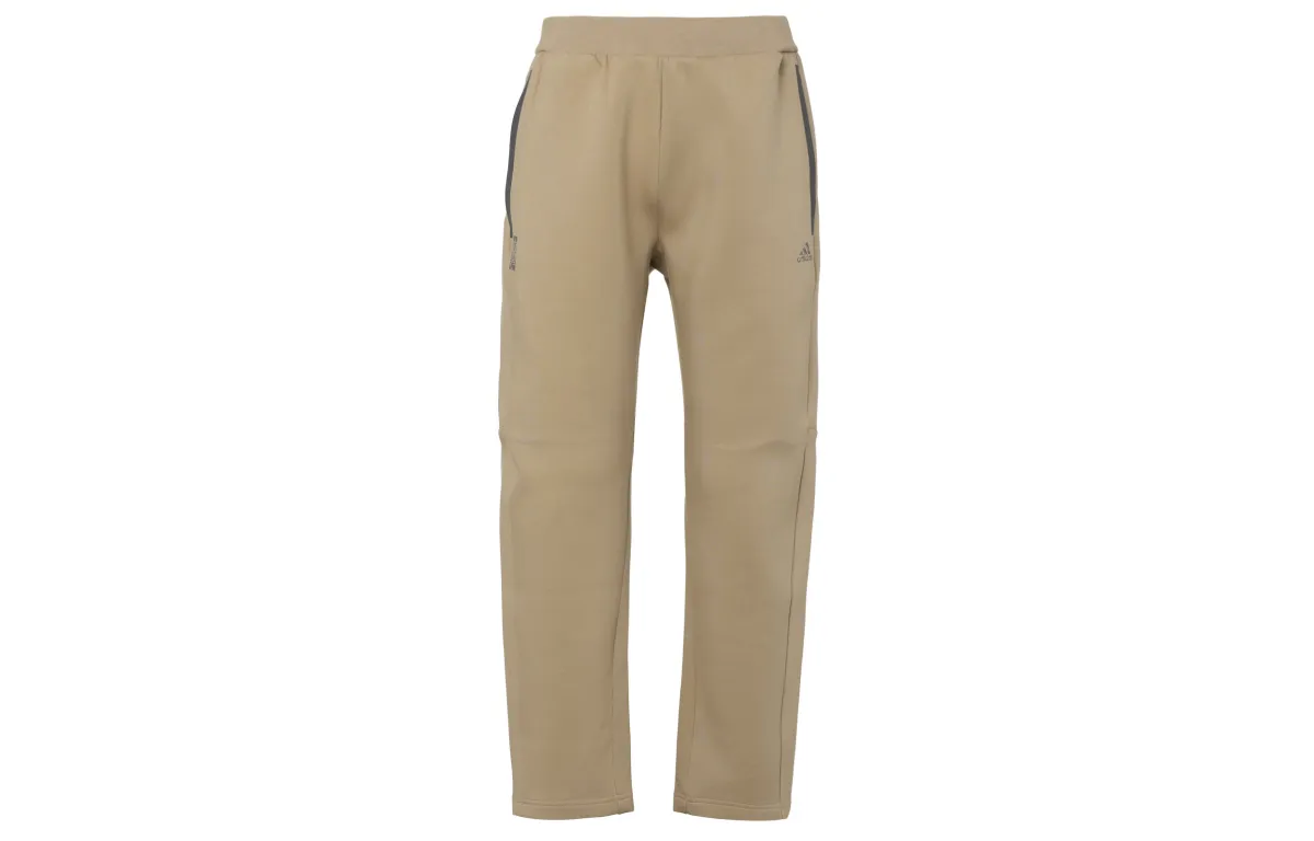 Adidas Wuji Series Knitted Sweatpants Men's Yellow Cardboard Moderate Straight Fit Pants