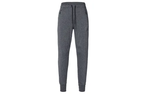 Jordan Solid Color Fleece Lined Casual Loose Fit Elastic Cuff Pants Sweatpants Men's Gray
