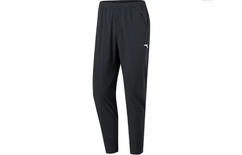 ANTA Variety Training Collection Knitted Sweatpants Men's Black Moderate Slim Fit Pants