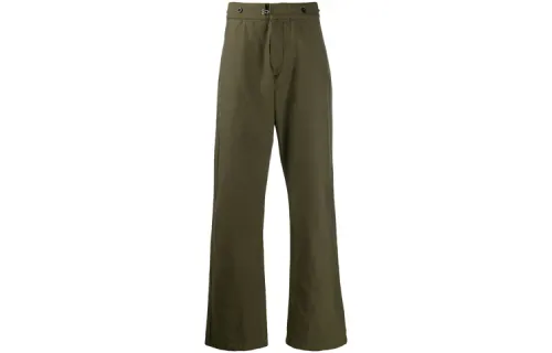 LOEWE Casual Pants Men's Army Green Moderate Straight Fit Pants