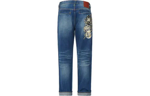 EVISU Jeans Men's Denim Blue Moderate Straight Fit Pants