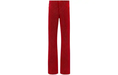 DIOR Jeans Men's Red Moderate Straight Fit Pants