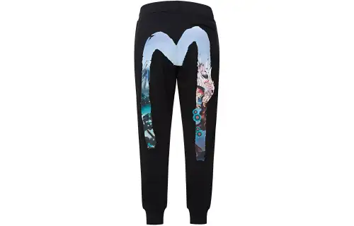 EVISU Casual Pants Men's Black Moderate Cuffed Pants