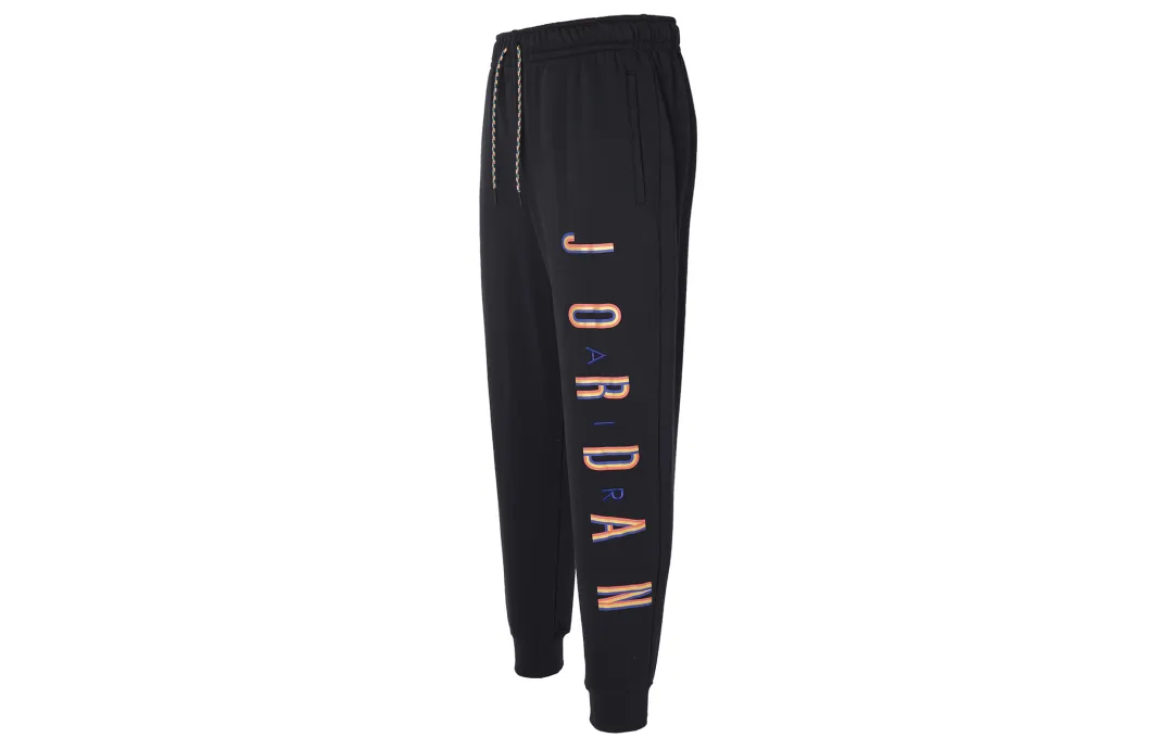 Jordan Knitted Sweatpants Men's Black Moderate Cuffed Pants