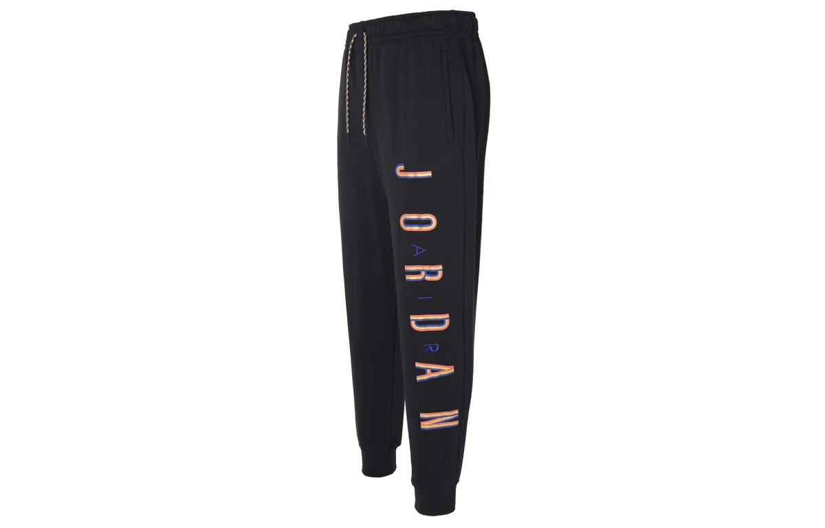 Jordan Knitted Sweatpants Men's Black Moderate Cuffed Pants
