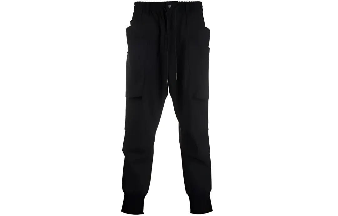 Y 3 Knitted Sweatpants Men's Black Moderate Cuffed Pants
