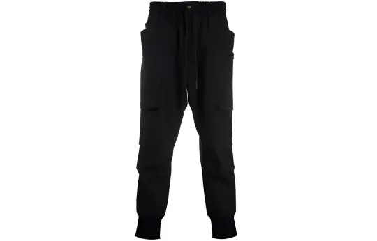 Y 3 Knitted Sweatpants Men's Black Moderate Cuffed Pants