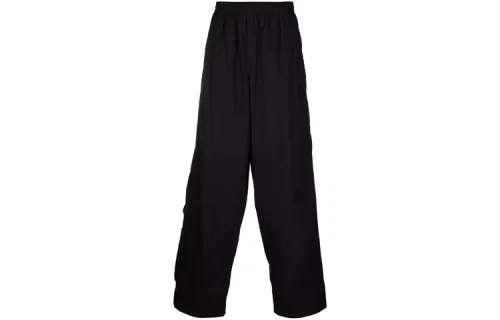 Balenciaga Casual Pants Men's Black Moderate Wide Leg Pants