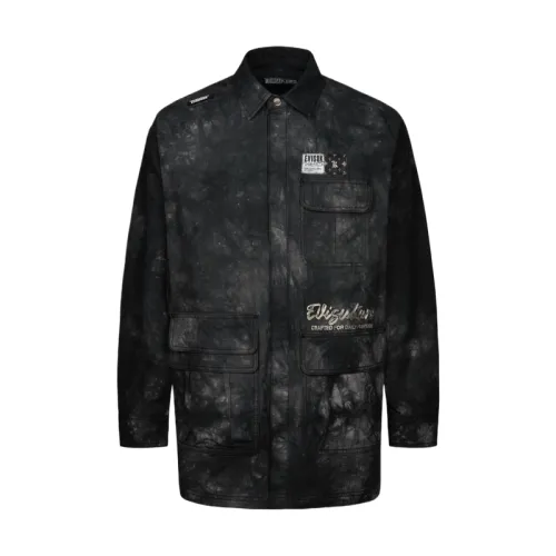 EVISU Jackets Men's Black Lapel Moderate Other