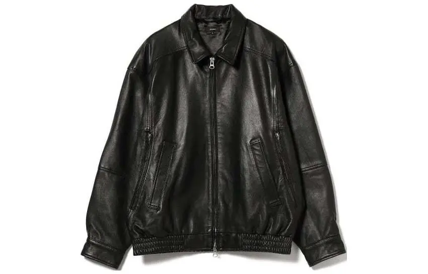 Beams SS24 Leather Jacket Unisex Black