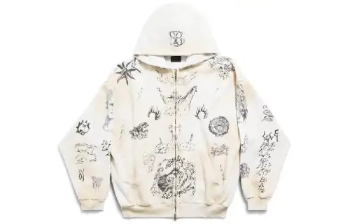 Balenciaga Medium Fit Zip Up Hoodie