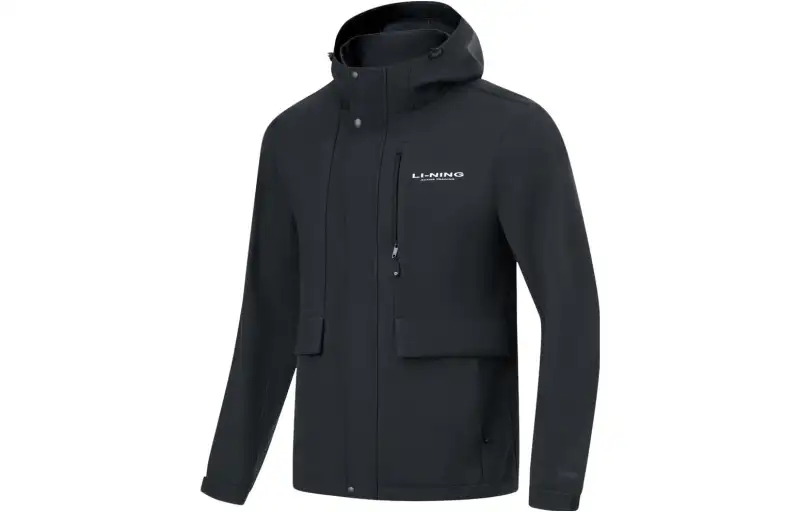 Li Ning Lotus Leaf Fitness Collection Trench Coat Men's Black