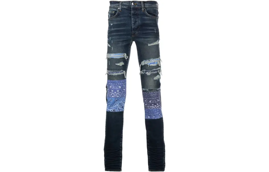 Amiri Bandana Artpatch skinny jeans