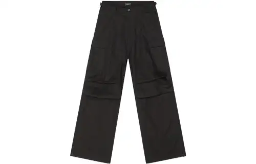Balenciaga Cotton Ripstop Pulled Cargo Large Fit Pants