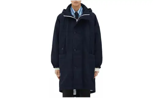 Bottega Veneta Parka Coats Men's Marine Blue Hooded Moderate