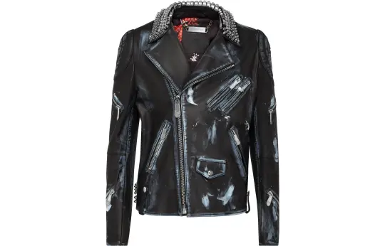 PHILIPP PLEIN Leather Jackets Unisex Black Moderate