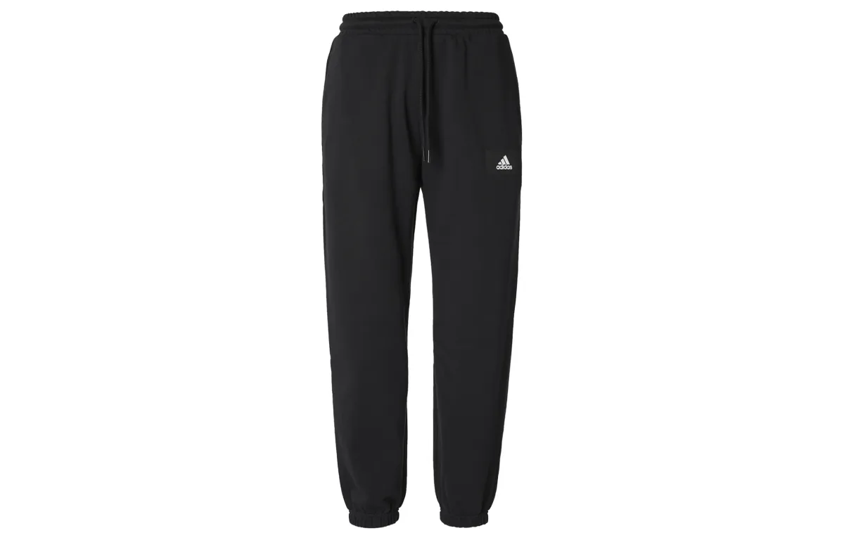 Adidas Knitted Sweatpants Men's Black Moderate Cuffed Pants