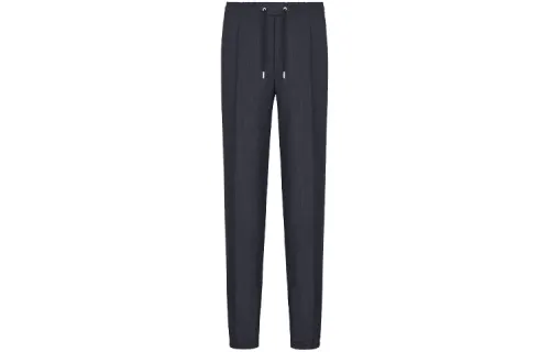DIOR Quarterly New Products Knitted Sweatpants Men's Blue Moderate Straight Fit Pants
