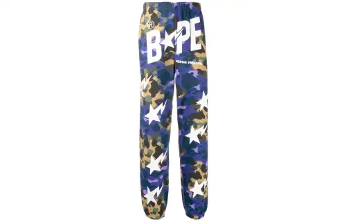 A BATHING APE Knitted Sweatpants Men's Camouflage Moderate Cuffed Pants