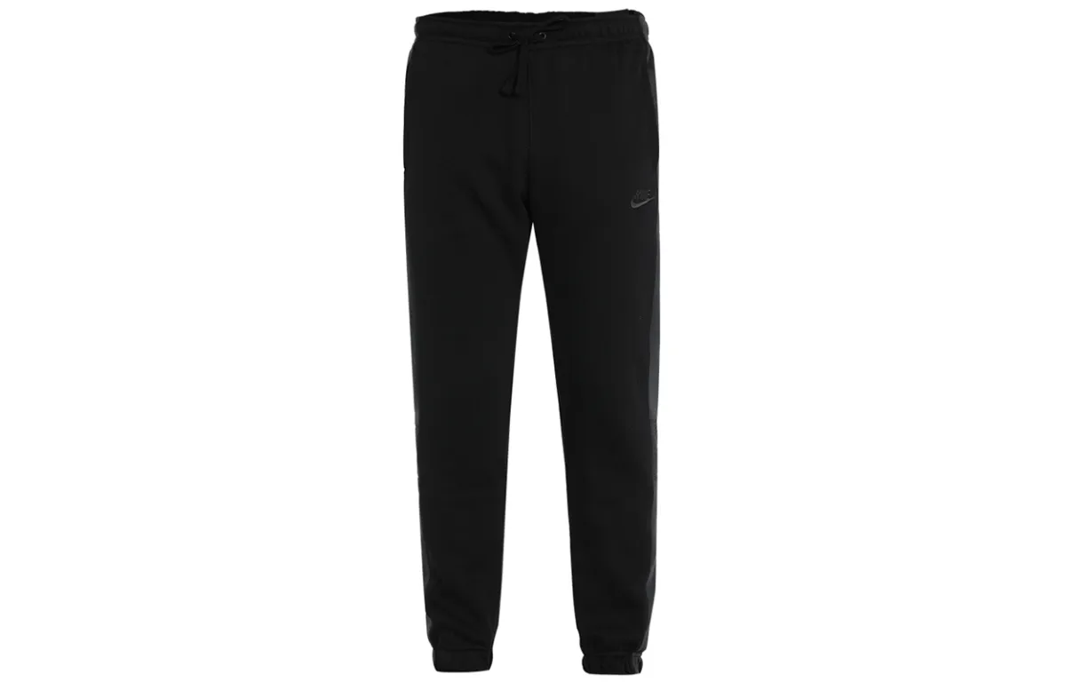 Nike Knitted Sweatpants Men's Black Thickened Cuffed Pants