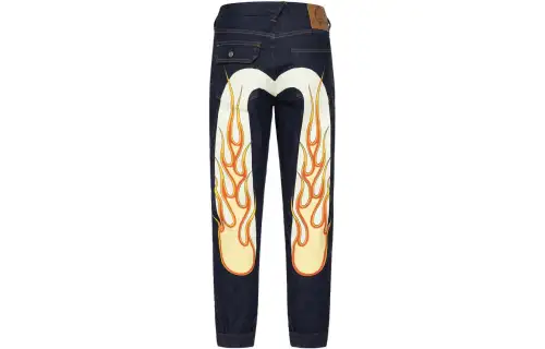 EVISU Jeans Men's Navy Blue Moderate Straight Fit Pants