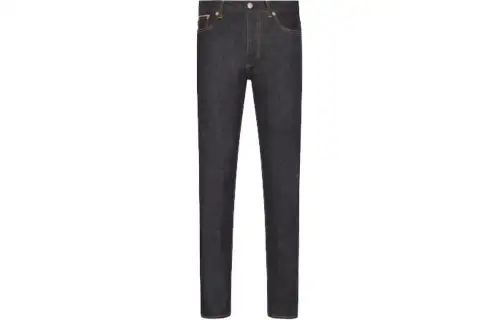 DIOR X Sacai Dior Quarterly New Products Jeans Men's Black Moderate Slim Fit Pants