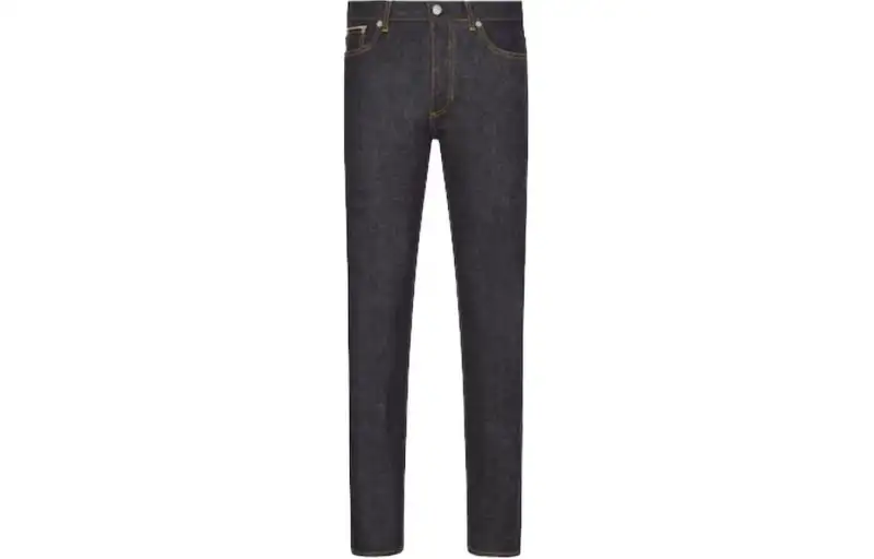 DIOR X Sacai Dior Quarterly New Products Jeans Men's Black Moderate Slim Fit Pants