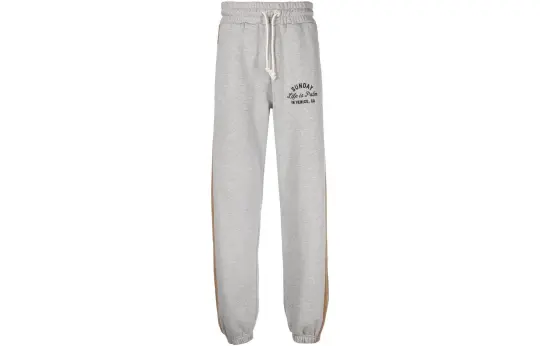 PALM ANGELS Knitted Sweatpants Men's Gray Moderate Cuffed Pants