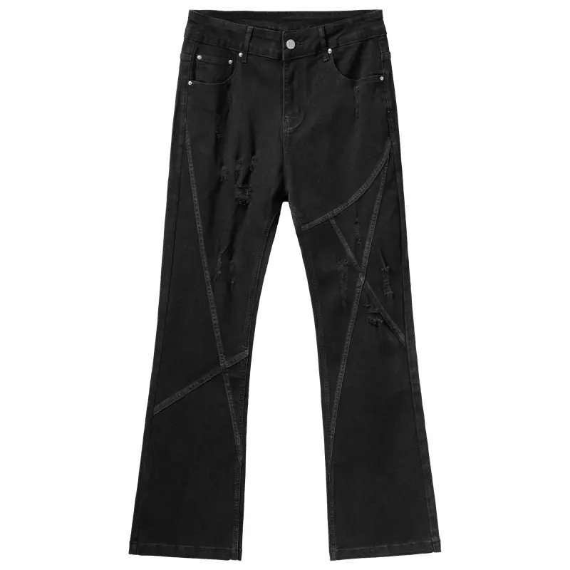 XINYINSU Jeans Unisex Moderate Flared Pants