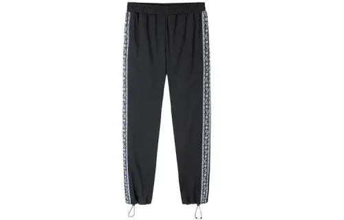 ANTA Knitted Sweatpants Men's Black Moderate Cuffed Pants