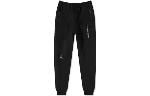 Jordan Knitted Sweatpants Men's Black Moderate Cuffed Pants