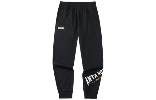 Anta Variety Training Collection Spring Summer Knitted Sweatpants Men's Black