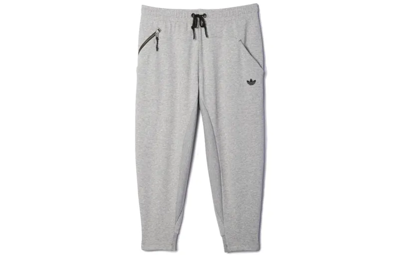 Adidas Originals Knitted Sweatpants Men's Gray Moderate Cuffed Pants