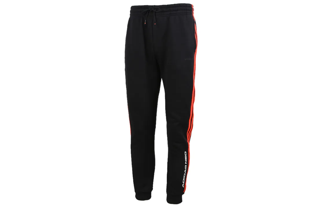 Adidas Knitted Sweatpants Men's Black Moderate Cuffed Pants