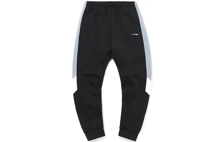 Li Ning Sports Fashion Collection Knitted Sweatpants Men's Flint Stones Blue Thickened Cuffed Pants
