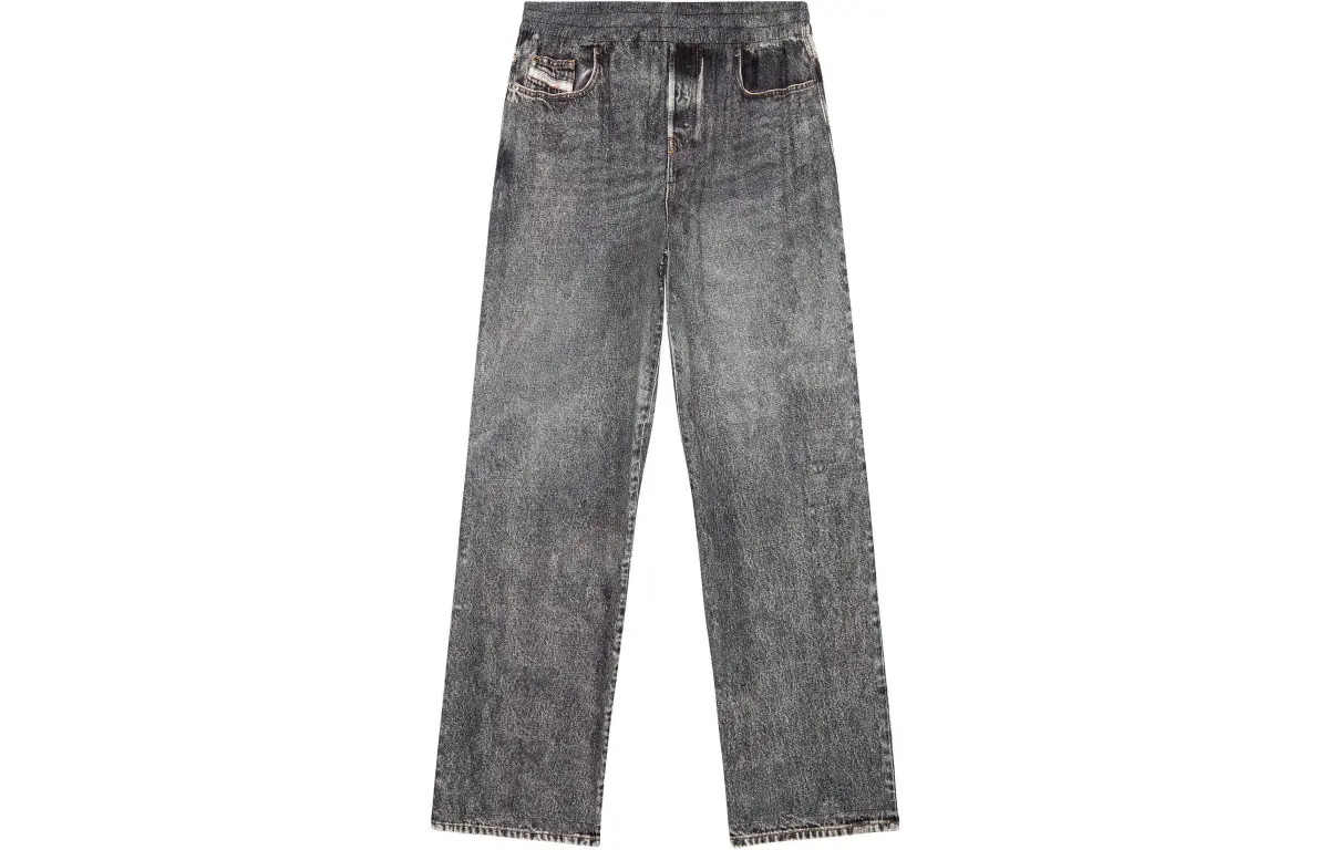 DIESEL Jeans Men's Gray Moderate Straight Fit Pants