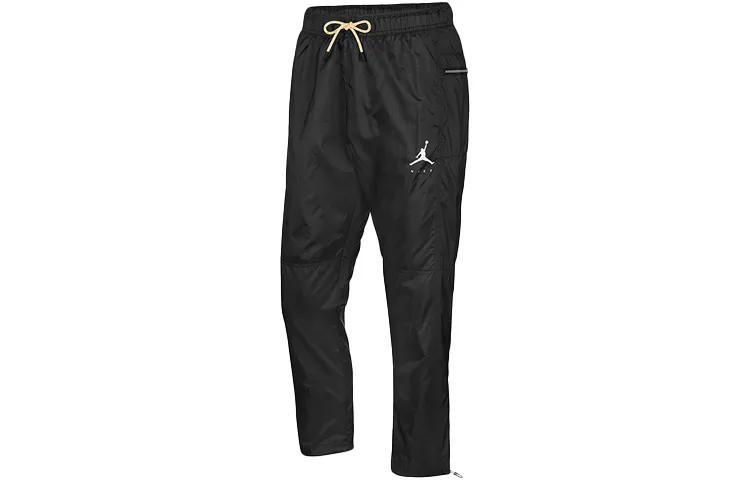 Jordan Knitted Sweatpants Men's Black Moderate Cuffed Pants