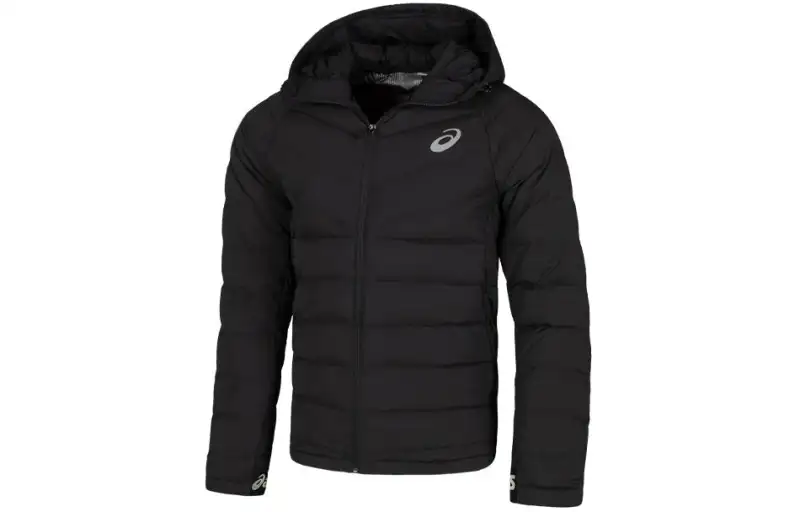 ASICS Down Jackets Men's Black Hooded Moderate Other