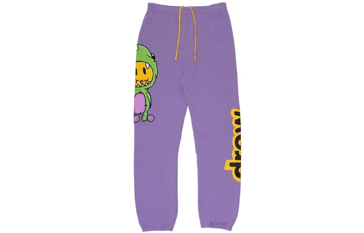 Drew House Smiley Face Collection Dinosaur Collection Knitted Sweatpants Unisex Lavender